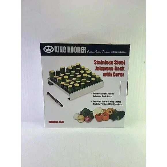 King Kooker Stainless Steel Jalapeño Rack with Corer 36 Hole Model 36JR - Picture 1 of 9